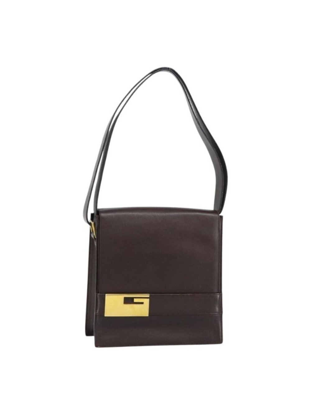 Authentic GUCCI Shoulder Bag Leather Brown Gold 001 1274 1874